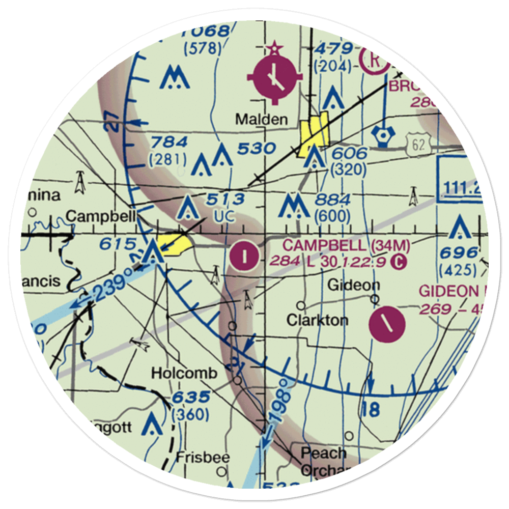 Campbell Municipal Airport (34M) VFR Sectional Sticker (20 mile) 