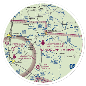 Hallettsville Municipal Airport (34R) VFR Sectional Sticker (30 mile)