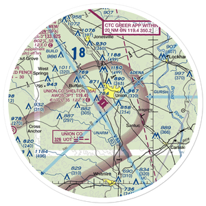 Union County, Troy Shelton Field (35A) VFR Sectional Sticker (30 mile)