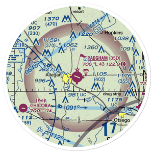 Padgham Field (35D) VFR Sectional Sticker (20 mile)