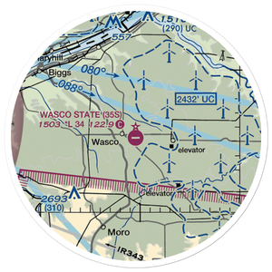 Wasco State Airport (35S) VFR Sectional Sticker (20 mile)