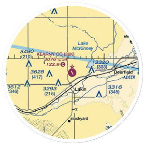 Kearny County Airport (36K) VFR Sectional Sticker (20 mile)