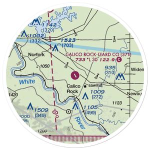 Calico Rock Izard County Airport (37T) VFR Sectional Sticker (20 mile)