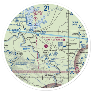 Calico Rock Izard County Airport (37T) VFR Sectional Sticker (30 mile)