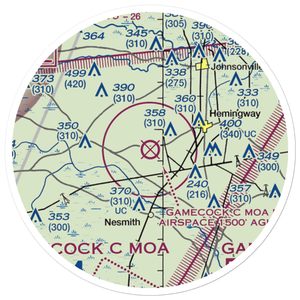 Hemingway Stuckey Airport (38J) VFR Sectional Sticker (20 mile)