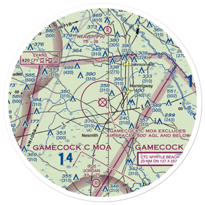 Hemingway Stuckey Airport (38J) VFR Sectional Sticker (30 mile)