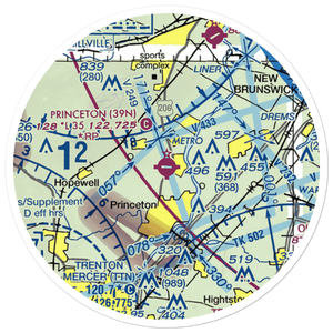 Princeton Airport (39N) VFR Sectional Sticker (20 mile)