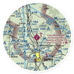Cullman Regional Airport-Folsom Field (CMD) VFR Sectional Sticker (20 mile)