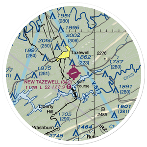 New Tazewell Municipal Airport (3A2) VFR Sectional Sticker (20 mile)