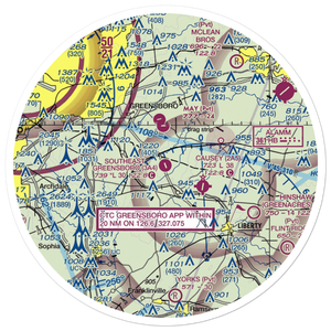 Southeast Greensboro Airport (3A4) VFR Sectional Sticker (30 mile)