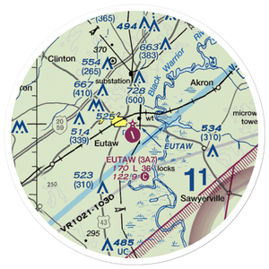 Eutaw Municipal Airport (3A7) VFR Sectional Sticker (20 mile)