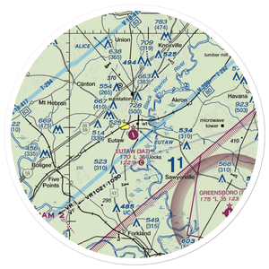 Eutaw Municipal Airport (3A7) VFR Sectional Sticker (30 mile)