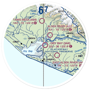 Dry Bay Airport (3AK) VFR Sectional Sticker (20 mile)