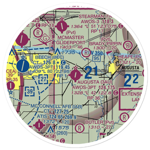 Augusta Municipal Airport (3AU) VFR Sectional Sticker (20 mile)