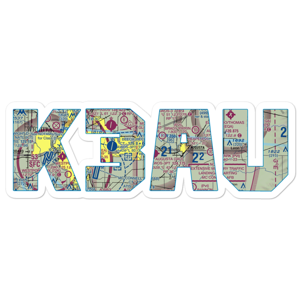 Augusta Municipal Airport (3AU) VFR Sectional Sticker 