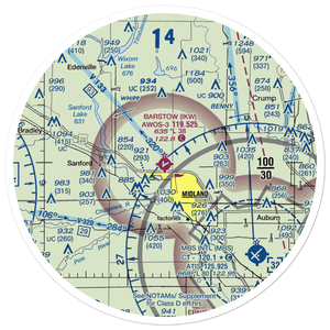 Jack Barstow Airport (IKW) VFR Sectional Sticker (30 mile)