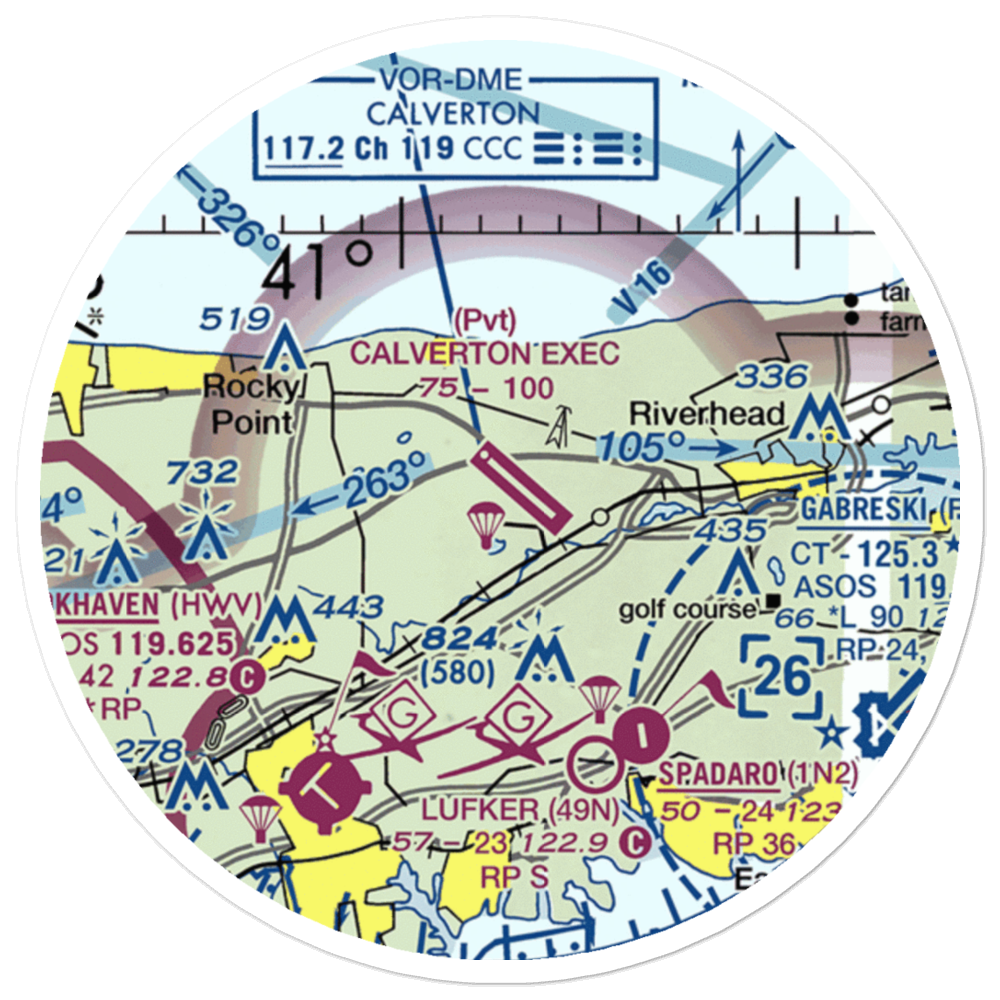 Calverton Executive Airpark (3C8) VFR Sectional Sticker (20 mile) 