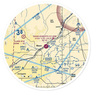 Miami Roberts County Airport (3E0) VFR Sectional Sticker (30 mile)