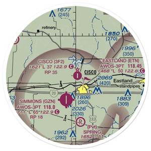 Cisco Municipal Airport (3F2) VFR Sectional Sticker (20 mile)