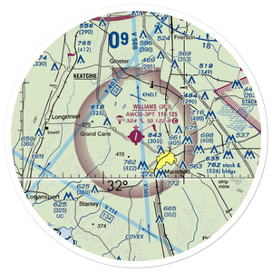 C E 'Rusty' Williams Airport (3F3) VFR Sectional Sticker (30 mile)