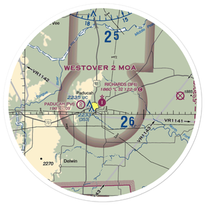 Dan E Richards Municipal Airport (3F6) VFR Sectional Sticker (30 mile)