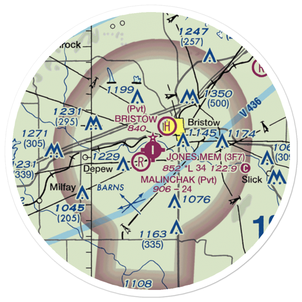 Jones Memorial Airport (3F7) VFR Sectional Sticker (20 mile) 