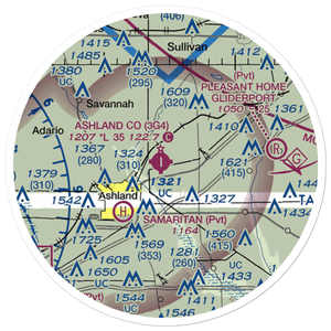 Ashland County Airport (3G4) VFR Sectional Sticker (20 mile)