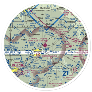 Ashland County Airport (3G4) VFR Sectional Sticker (30 mile)