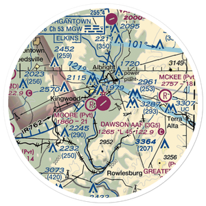 Dawson Army Air Field (3G5) VFR Sectional Sticker (20 mile)