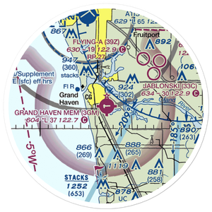 Grand Haven Memorial Airpark (3GM) VFR Sectional Sticker (20 mile)