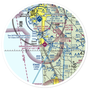 Grand Haven Memorial Airpark (3GM) VFR Sectional Sticker (30 mile)