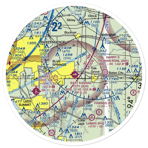 East Kansas City Airport (3GV) VFR Sectional Sticker (30 mile)