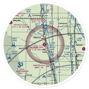 Hillsboro Municipal Airport (3H4) VFR Sectional Sticker (30 mile)