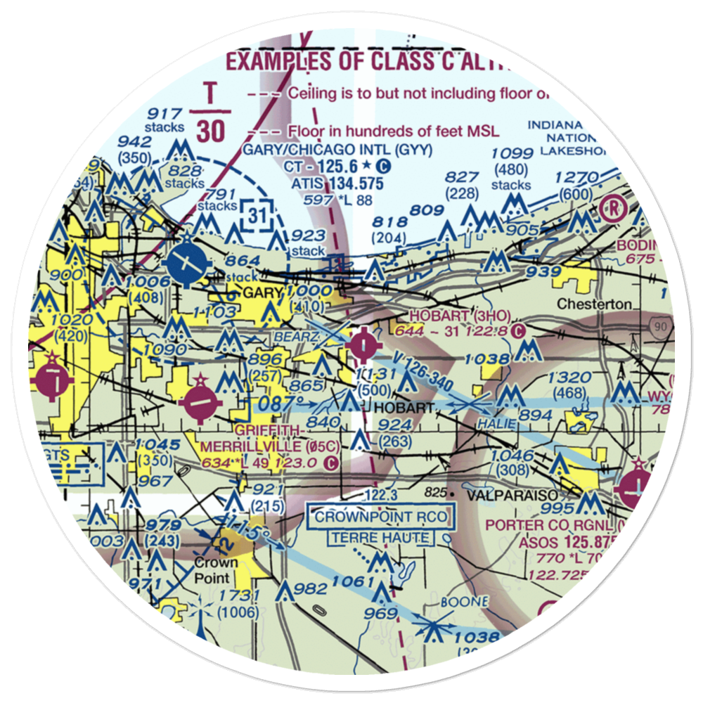 Hobart Sky Ranch Airport (3HO) VFR Sectional Sticker (30 mile) 