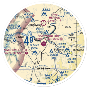 Richwood Municipal Airport (3I4) VFR Sectional Sticker (20 mile)