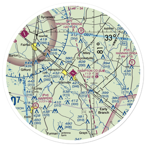 Hampton County Airport (3J0) VFR Sectional Sticker (30 mile)