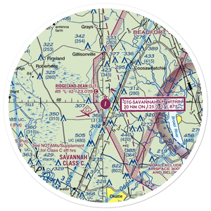 Ridgeland-Claude Dean Airport (3J1) VFR Sectional Sticker (30 mile)