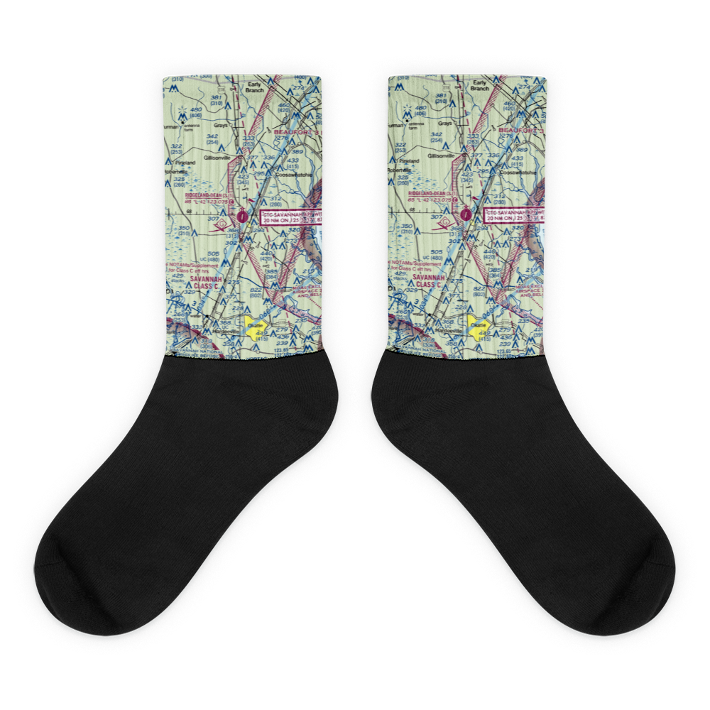 Ridgeland-Claude Dean Airport (3J1) VFR Sectional Socks 