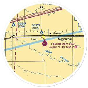 Mark Hoard Memorial Airport (3K7) VFR Sectional Sticker (20 mile)