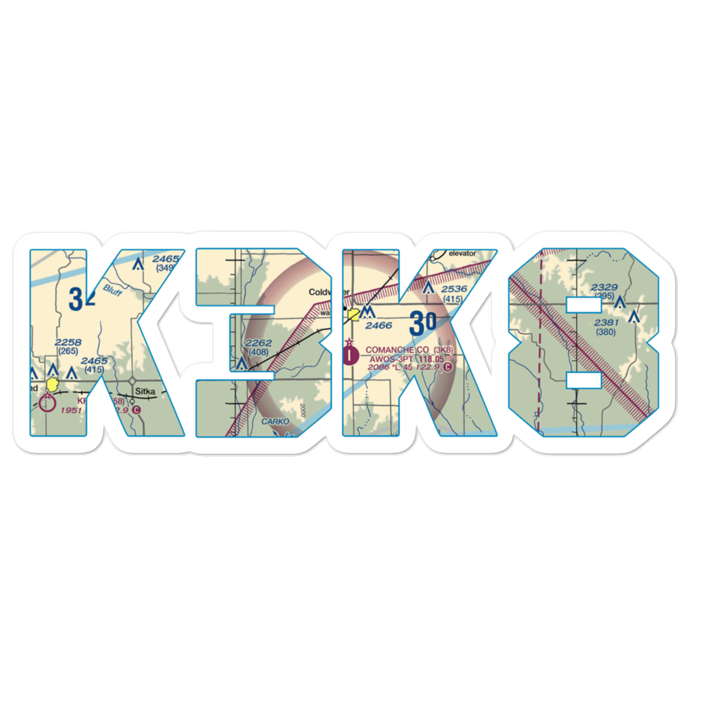 Comanche County Airport (3K8) VFR Sectional Sticker 