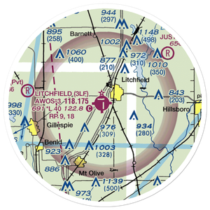 Litchfield Municipal Airport (3LF) VFR Sectional Sticker (20 mile)