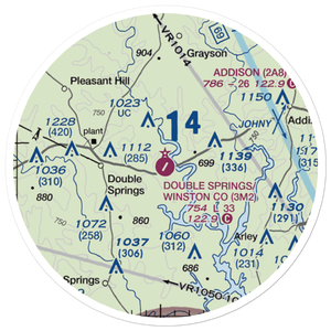Double Springs/Winston County Airport (3M2) VFR Sectional Sticker (20 mile)