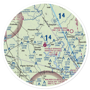 Double Springs/Winston County Airport (3M2) VFR Sectional Sticker (30 mile)