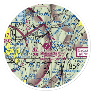 Collegedale Municipal Airport (FGU) VFR Sectional Sticker (20 mile)