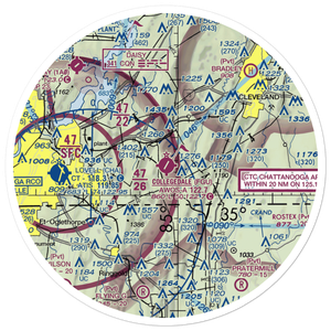 Collegedale Municipal Airport (FGU) VFR Sectional Sticker (30 mile)