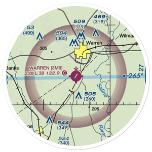 Warren Municipal Airport (3M9) VFR Sectional Sticker (20 mile)