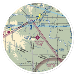 Sayre Municipal Airport (3O4) VFR Sectional Sticker (30 mile)