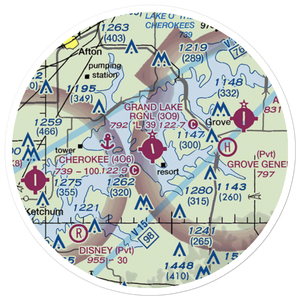 Grand Lake Regional Airport (3O9) VFR Sectional Sticker (20 mile)