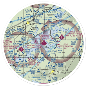 Grand Lake Regional Airport (3O9) VFR Sectional Sticker (30 mile)