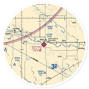 Mott Municipal Airport (3P3) VFR Sectional Sticker (30 mile)